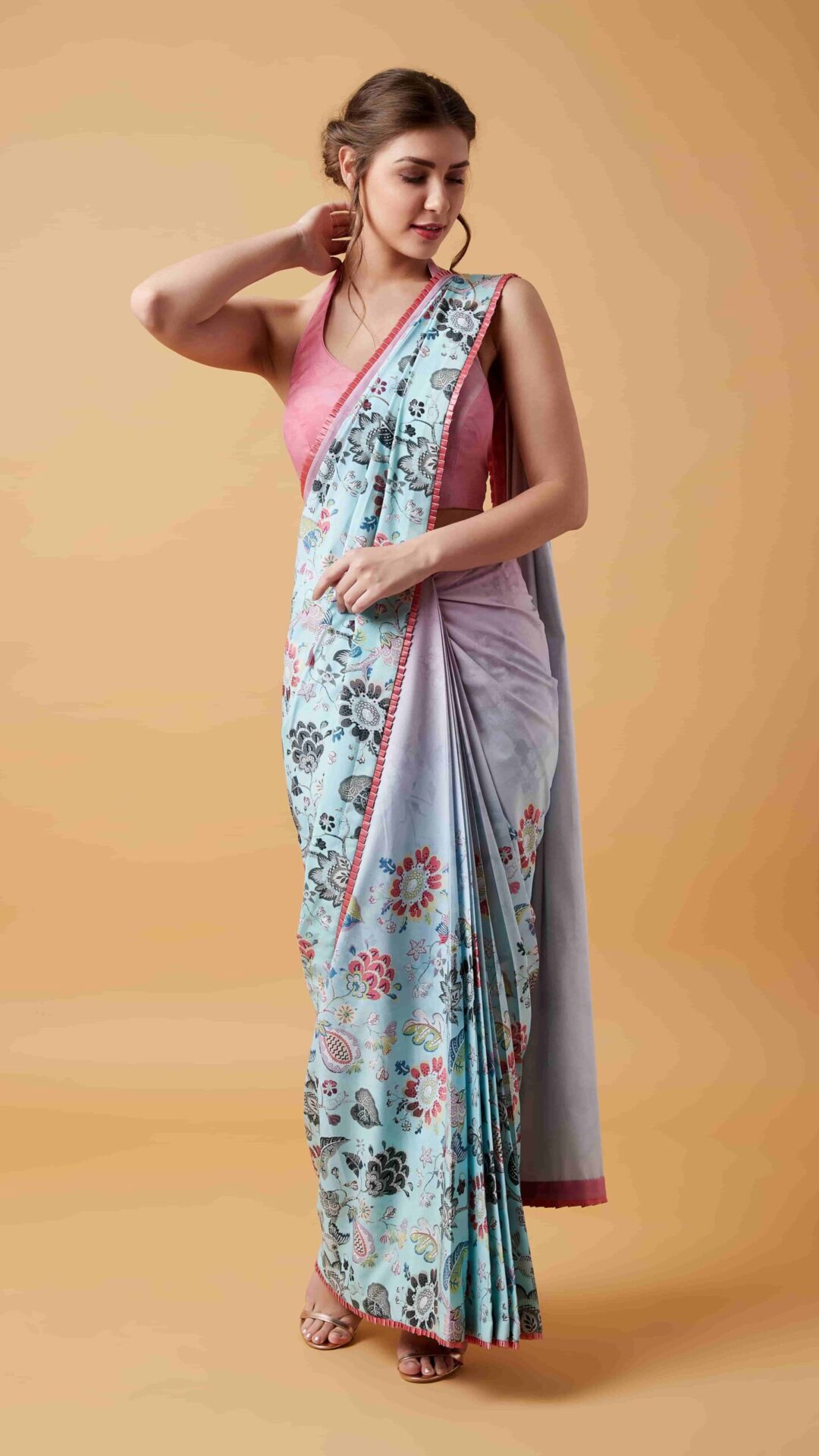 Digital Printed Pre-Stitched Saree