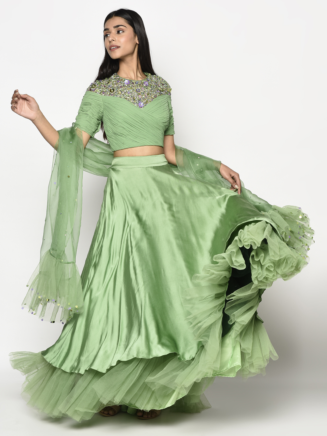 Green Lehenga
